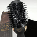 Professional Blowout Hair Dryer Brush, Black Gold Dryer and Volumizer, Hot Air Brush for Women, 75MM Oval Shape