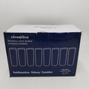 8 Pack Sublimation Tumblers bulk 20 oz Skinny,Stainless Steel Double Wall Insulated Straight Sublimation Tumbler Cups Blank White with Lid, Straw, Individually Boxed,Polymer Coating for Heat Transfer