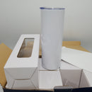 8 Pack Sublimation Tumblers bulk 20 oz Skinny,Stainless Steel Double Wall Insulated Straight Sublimation Tumbler Cups Blank White with Lid, Straw, Individually Boxed,Polymer Coating for Heat Transfer