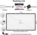 Mdbebbron 120 inch Projection Screen 16:9 Foldable Anti-Crease Portable Projector Movies Screens for Home Theater Outdoor Indoor Support Double Sided Projection
