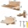 4 Pack Wall Mounted Cat Hammock Climbing Steps Set- Wall Floating Cat Bed with Scratching Mat+ Cat Hideaway Platform Climber+ 2pcs Kitten Scratching Post Steps Cat Wall Furniture for Playing Lounging
