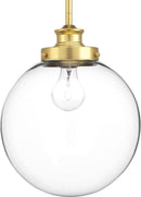 Penn 1-Light Natural Brass Large Pendant with Clear Glass