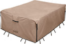 ULTCOVER Rectangular Patio Heavy Duty Table Cover - 600D Tough Canvas Waterproof Outdoor Dining Table and Chairs General Purpose Furniture Cover Size 88L x 62W x 28H inch