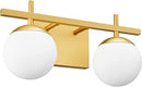 Ralbay Mid Century Modern Gold Vanity Light 2-Light Mid Century Modern Bathroom Light Fixture Gold Milky Glass Ball Bathroom Wall Light Fixtures