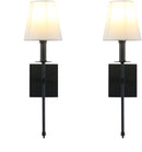 Wall Sconce Light Fixture, Yosoan Vintage Industrial Wall Lamp Flared Textile Lamp Shade for Bedroom Living Room Corridor Hotel Bar (Black, 2-Pack)