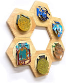 Ankong Medal Display Hanger Rack Wooden Decoration Hexagon Honeycomb Medal Storage Case for Sports Medals, Track & Field, Military, Spartan, Races, Running, Marathons (6pc)