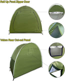 HuaKastro Outdoor Bike Cover Storage Shed for 2 Bikes Silver Coated Waterproof Oxford Bike Tent Foldable Bike Shelter for Camping, Portable Backyard Tool Lawn Mower Storage Cabinet 6.5x5.3 ft