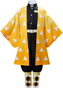 Agatsuma Zenitsu Cosplay Costume Anime Demon S-layer Kimono Outfit Halloween Cosplay Outfits For Kids and Adults