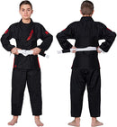 Kids BJJ GI, Elite Sports Youth IBJJF Childrenâ€™s Brazilian Jiujitsu Gi kimono W/Preshrunk Fabric & Free Belt (See Special Sizing Guide) (Premium Black, C1)