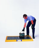 UltraTech 2352 Polyethylene Ultra-Containment Tray with Grating, 14 Gallon Containment Capacity, Yellow