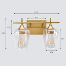 Vanity Lights Fixtures, Zicbol 2 Light Bathroom Light, Gold Bronze Bathroom Lighting Fixtures Over Mirror with Clear Glass Shade, Modern Vanity Lighting for Bath, Living Room, Bedroom