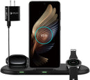3 in 1 Wireless Charging Station Compatible with Samsung Galaxy Z Fold 3/Galaxy Z Flip 3/Z Flip/S22/S22 +/S21/S20/S10/iPhone 13 12 11 Pro Max, Galaxy Watch 4 3 1/Active 1 2 Gear S3 S4, Galaxy Buds. 1081