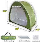 HuaKastro Outdoor Bike Cover Storage Shed for 2 Bikes Silver Coated Waterproof Oxford Bike Tent Foldable Bike Shelter for Camping, Portable Backyard Tool Lawn Mower Storage Cabinet 6.5x5.3 ft