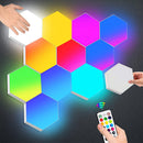 Amailtom Hexagon Lights Remote Controlled, Smart RGB LED Wall Lights Modular Light Panels Touch-Sensitive,DIY Geometric Gaming Lights with Stand,Infinitely Splicing for Gaming Room/Living Room/Bedroom/TV Decor