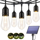 2 Pack 3 Color Solar String Lights Outdoor with Remote, 96FT Dimmable LED Patio Light Waterproof, Shatterproof Solar Powered Light String, Warm Nature Daylight White Hanging Light for Cafe