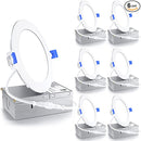 Ensenior 6 Pack 4 Inch Ultra-Thin LED Recessed Ceiling Light with Junction Box, 4000K Cool White, 9W 75W Eqv, Dimmable Can-Killer Downlight, 750LM High Brightness - ETL and Energy Star Certified