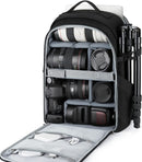 Camera Backpack, BAGSMART DSLR SLR Camera Bag Backpack Fits 15.6 Inch Laptop, Anti-Theft Waterproof Camera Case for Photographers, with Rain Cover, Tripod Holder, Black