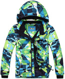 PHIBEE Big Boy's Waterproof Breathable Snowboard Ski Jacket (Print, 8)