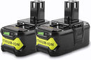 LabTEC 2 Packs RB18L50 18V 6000mAh Lithium Battery Replacement for Ryobi 18V BPL-1815 BPL-1820G BPL1820 BPL18151 P102 P103 P104 P105 P107 P109 P122 Cordless Power Tools with LED Indicator