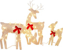 Tinsel Reindeer Family White/Red