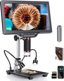 Dcorn 10" HDMI LCD Digital Microscope 1500X,Coin Microscope for Adults with 16MP Camera Sensor,Soldering Microscope with LED Lights Touch Control,TV/Windows/Mac Compatible,Gift with 3 Guidebooks