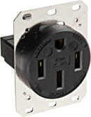 Straight Blade Devices, Receptacles, Flush Receptacle, Industrial Grade, 3-Pole 4-Wire Grounding, 50A 125/250V, NEMA 14-50R, Black, Single Pack