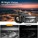 Video Camera 4K Camcorder Ultra HD 48MP WiFi IR Night Vision Vlogging Camera 3" IPS Touch Screen 16X Digital Zoom Digital YouTube Camera Recorder with Microphone,Stabilizer,Hood,Remote
