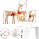 Tinsel Reindeer Family White/Red