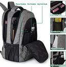 Travel Laptop Backpack,TSA Large Travel Backpack for Women Men, 17 Inch Business Flight Approved Carry On Backpack with USB Charger Port and Luggage Sleeve, MATEIN Durable College School Bookbag,Grey