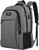 Travel Laptop Backpack,TSA Large Travel Backpack for Women Men, 17 Inch Business Flight Approved Carry On Backpack with USB Charger Port and Luggage Sleeve, MATEIN Durable College School Bookbag,Grey