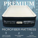 Englander Twin Size Air Mattress w/ Built in Pump - Luxury Double High Inflatable Bed for Home, Travel & Camping - Premium Blow Up Bed for Kids and Adults - Black
