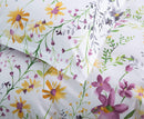 Windflower Bedding Bloomfield Floral Duvet Cover 3pc Set Cotton Botanical Nature Vines Branches Birds Butterflies Multicolored Flowers (Super King, White)