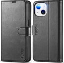 TUCCH Case for iPhone 13 Wallet Case, Magnetic PU Leather Stand Flip Cover with [TPU Shockproof Interior Case], [RFID Blocking] [Card Slot] Folio Case Compatible with iPhone 13 6.1-inch 2021, Black