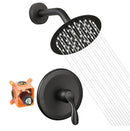 Black Shower Head And Faucet Set Complete With Valve Matte Black Shower Fixtures With 6 Inch High Pressure Rain Shower Head Trim kit Regaderas Para bBaâ”œâ–’o Modernas