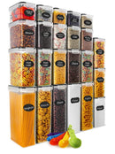 Airtight Food Storage Containers Set, RAZCC 23 PACK Cereal Storage Containers for Kitchen and Pantry Organization BPA Free Kitchen Canisters for Cereal, Rice, Flour & Oats, Free Marker and Labels
