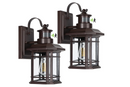 2 Packs Motion Sensor Wall Lights, Dusk to Dawn Outdoor Light Fixtures Wall Mount, Oil Rubbed Bronze Front Porch Light, LED Exterior Lantern Fixtures Wall Sconce