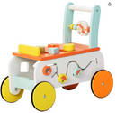 labebe Baby Walker with Wheel, 3-in-1 Wooden Activity Walker for Kids 1-3 Years, Baby Push Walker Girl&Boy/Wooden Push Toy/Walker Toy Infant/Baby Wagons/Learning Walker/Push Cart Toy Orange