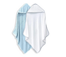 Bamboo Queen 2 Pack Bamboo Baby Bath Towel - Ultra Absorbent - Ultra Soft Hooded Towels for Kids - X Large Size for 0-7 Yrs (White and Blue, 37.5 x 37.5 Inch)