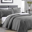 Boryard 3-Piece King Quilt Set, Velvet Lightweight Soft Velvet Bedspread Coverlet (104x90 inches) with 2 Pillow Shams (20x36 inches), Grey
