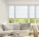 3 Pack Temporary Blinds Pleated Window Shades Cordless Blinds Light Filtering Fabric Shade Easy to Cut and Install,36"x72"-3 Pack, White
