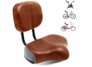 H&ZT Universal Backrest Saddle, Comfortable Wider 11.5''x9.5'' Bike Seat Cushion, Bicycle Saddle Seat with Backrest, Replacement Soft Back Rest Oversize Tricycle Saddle