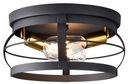 SiyLieu 2-Light Flush Mount Light Fixture,Farmhouse Flush Mount Ceiling Light 11.81 Inch,Black Finish,Rustic Vintage Industrial Ceiling Lamp,for Hallway,Bedroom,Dining Room,Kitchen,Laundry Room