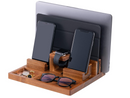 WUTCRFT - Wood Charging Station/Nightstand Organizer for Multiple Devices Including Phone, Smart Watch, Laptop, Tablet, or Electronic Accessories, Perfect as an Electronic Organizer, or Gifts for Men