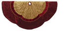 Kurt Adler 72" Red and Gold Criss-Cross Scallop Treeskirt