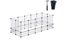 DINMO Rabbit Playpen, Guinea Pig Cages, Hamster Cages, Iron Net Bottom Design for Small Animal, Bunny, Ferret, Hedgehog, DIY, Expanded, Portable, Exercise Fence, 61.4 x 25.4 x 22.3 Inches