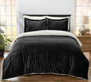 Ultra-Soft Sherpa Comforter Set Black King
