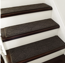 COSY HOMEER Edging Stair Treads Non-Slip Carpet Mat 28inX9in Indoor Stair Runners for Wooden Steps, Edging Stair Rugs for Kids and Dogs, 100% Polyester TPE Backing 15pcs,Brown
