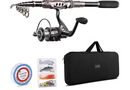 PLUSINNO Spinning Rod and Reel Combos Telescopic Fishing Rod Pole with Reel Line Lures Hooks Fishing Carrier Bag Case and Accessories Fishing Gear Organizer (2.1M 6.89FT Fishing Gear Organizer)