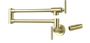 Havin Pot Filler,Pot Filler Faucet Wall Mount,Brass Material,with Double Joint Swing Arms,with Two cartridges to Control Water Style A (Gold)