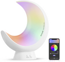 Smart Table Lamp, ECOLOR Dimmable Bedside Lamps Rechargeable, Segmented APP Control Color Changing RGB Lamp for Kids with Music Sync Mode, Cordless Moon LED Touch Lamps for Bedrooms Living Room